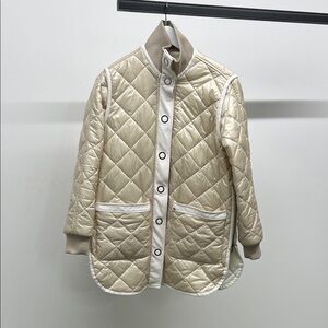 Reversible Quilted Cream Puffer Jacket